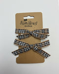 Timeless Tweed 🤎- Skinny Ribbon Set on Clips
