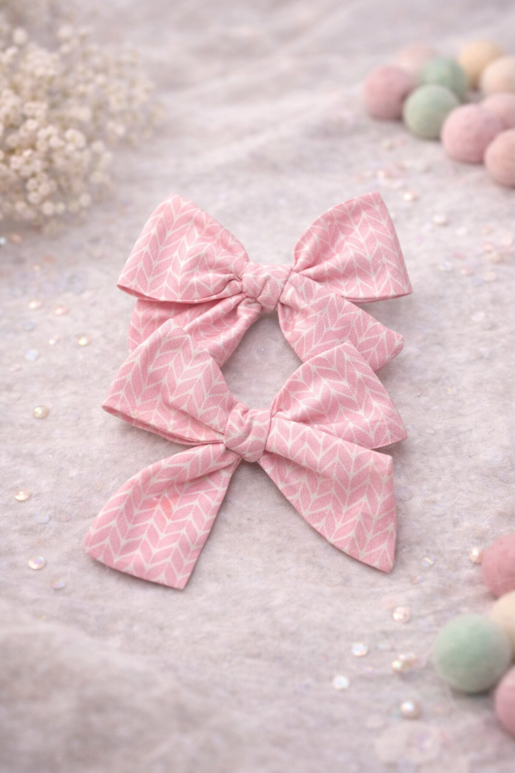 Blush Leaf Sailor Bow