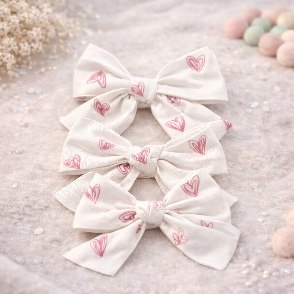 Blush Sketch Hearts Sailor Bow 💗