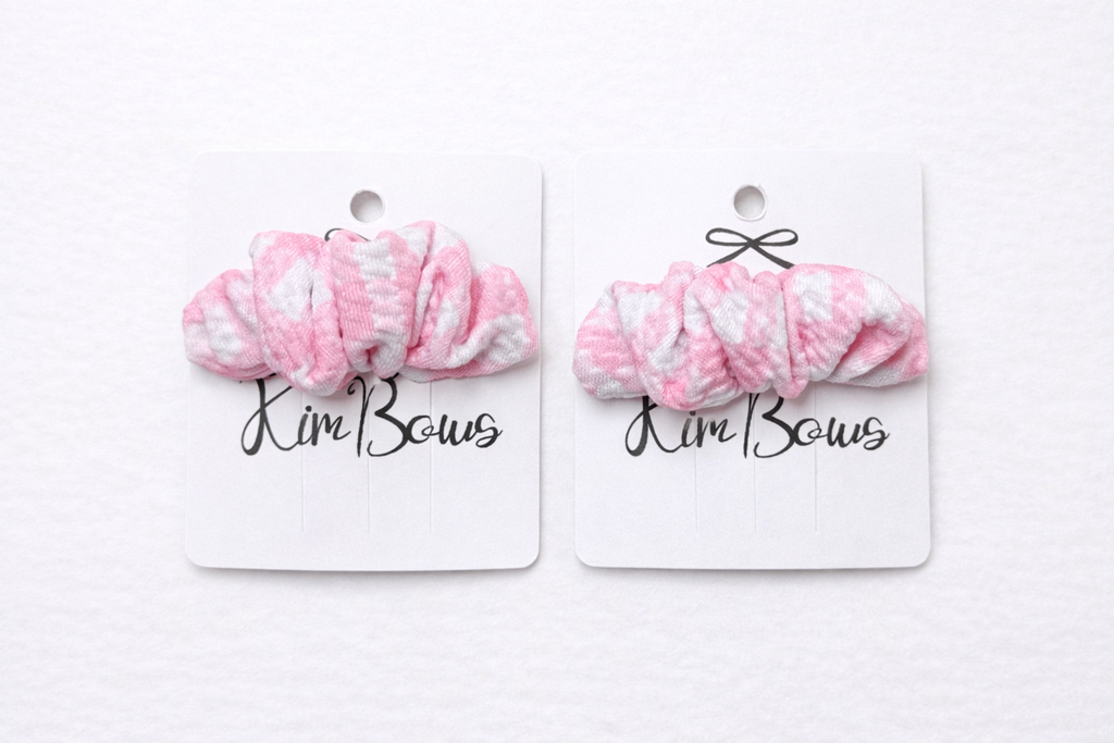 Pink Plaid- Scrunchy Clip on French Barrette