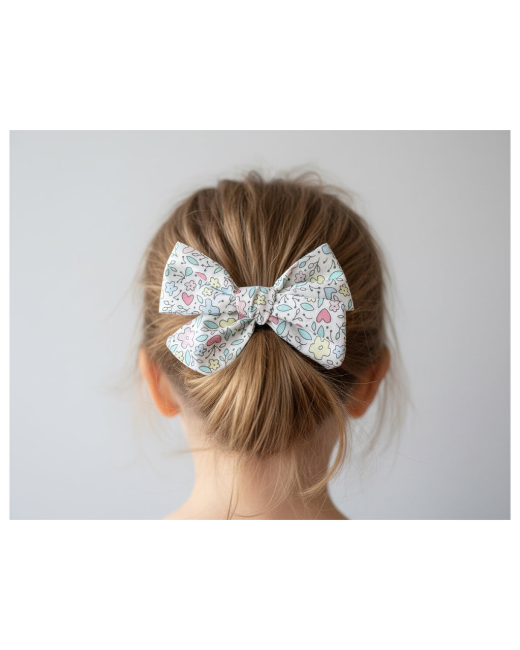 Petals & Hearts Hand Tied Bow Clips