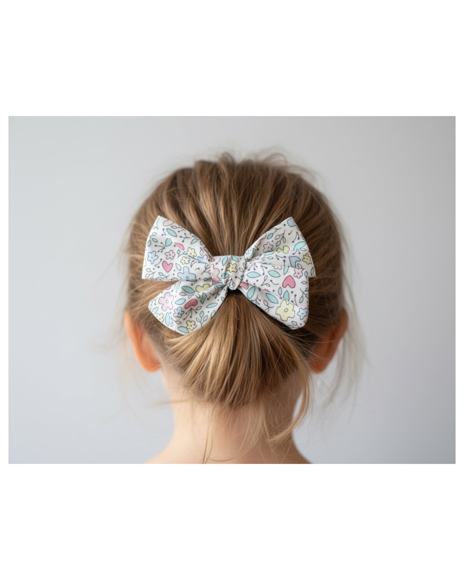 Petals & Hearts Hand Tied Bow Clips